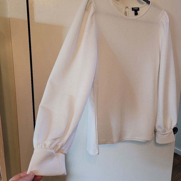 Express Womens Long Balloon Sleeve Textured Shirt - Large - Picture 3 of 6